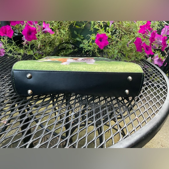 Adorable Bulldog Rhinestone Bling Collar Double Handle Silver Hardware Bag! - Picture 16 of 16